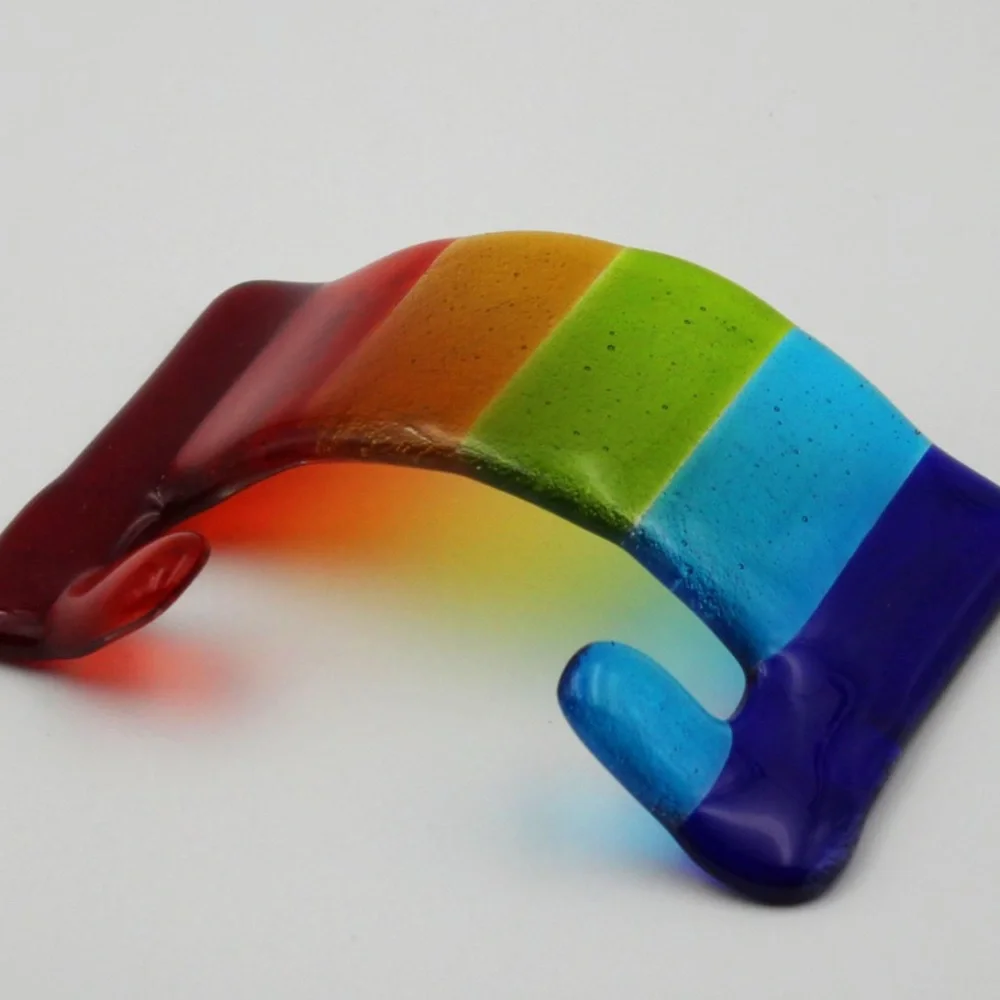 Fused Glass NWOT rainbow 🌈 phone holder